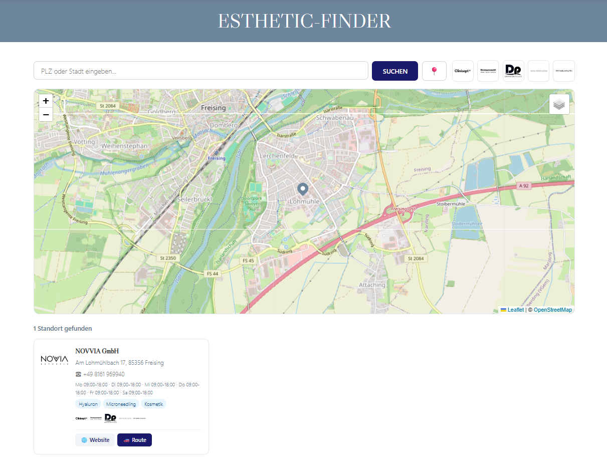 Esthetic Finder Karte