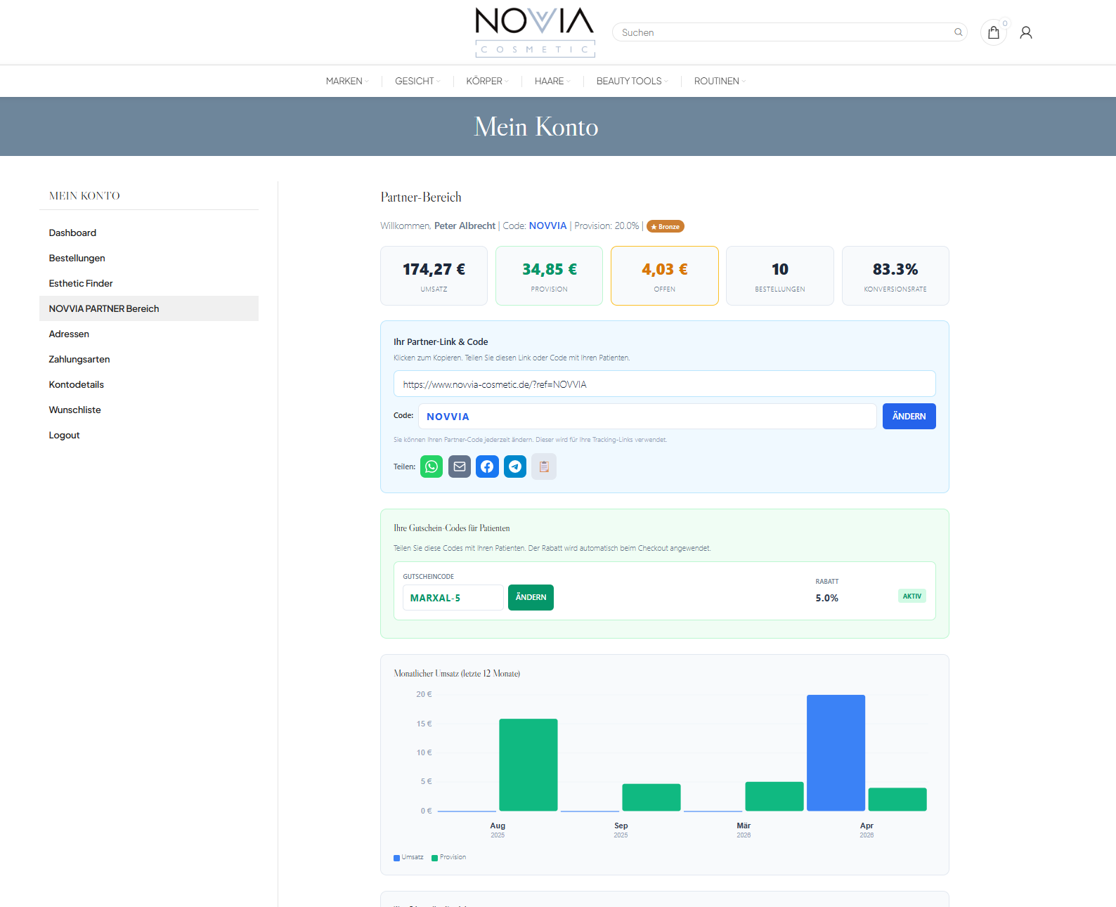 Partner-Dashboard Übersicht